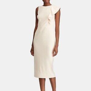 Cream colored irregular sheath Ralph Lauren dress size 10
